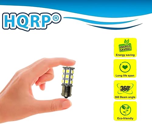 Miniatura 5 de HQRP Paquete de 2 bases de bayoneta de un solo contacto BA15s 6300-7000K compatibles con John Deere JD AD2062R piezas de repuesto LA115 D130 CS y CX