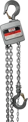 JET Alzamiento de cadena de mano de aluminio de 12 toneladas, elevación de 20' (AL100-050-20)