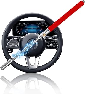 𝐌𝐎𝐍𝐎𝐉𝐎𝐘 Club Steering Wheel Lock, Adjustable Fit Length Car Steering Wheel Lock, Anti-Theft Steering Wheel Lock with Escape Hammer Window Breaker - Universal Fit Vehicles Red
