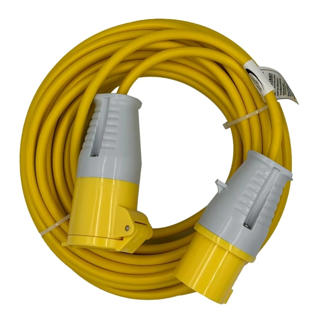Connexion 110V Extension Lead 14m - 32 Amp Plug & Socket, IP44 Rated, 4.0mm Heavy Duty Cable