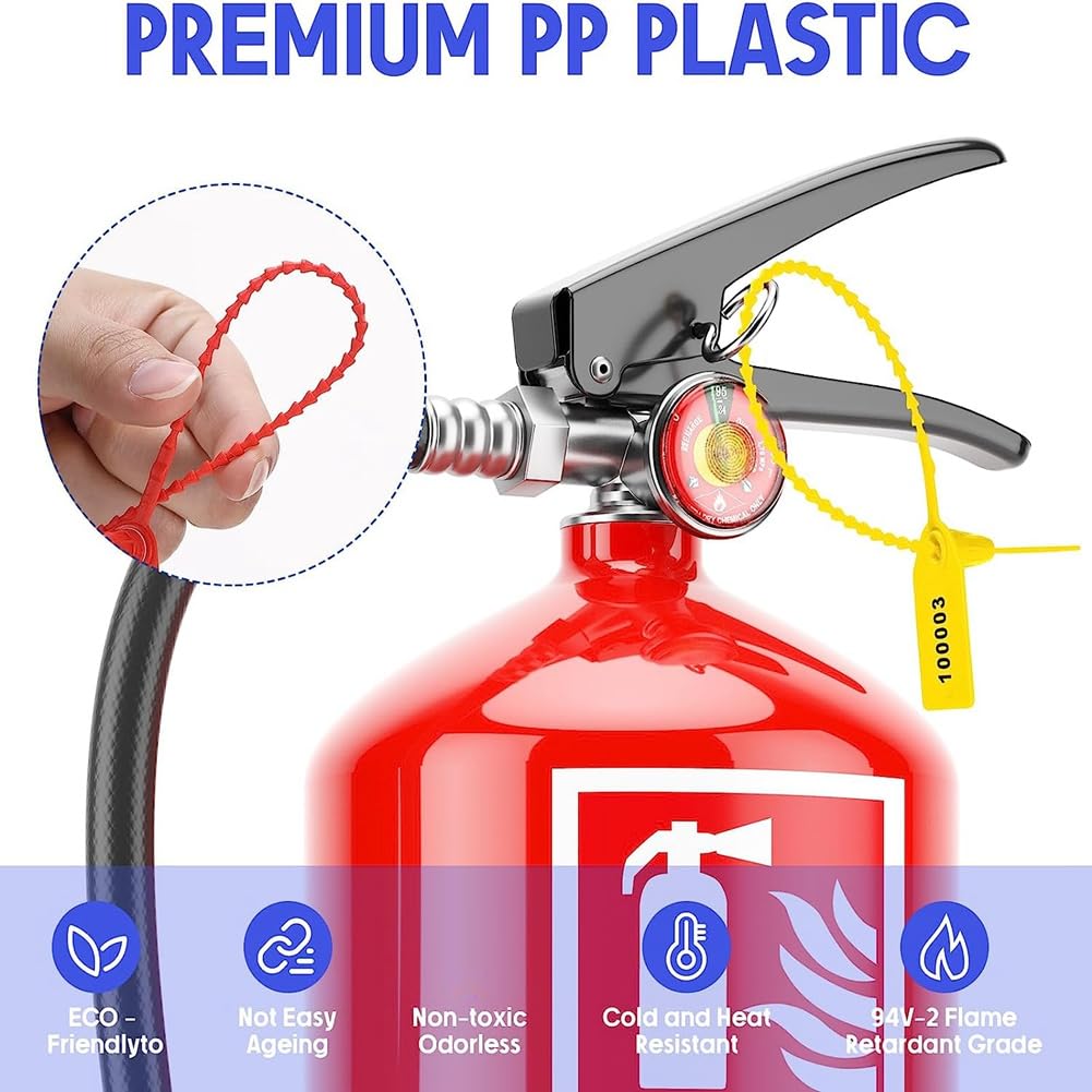Orton 1000 etichette di sicurezza in plastica, con chiusura a zip, numerate, multicolore