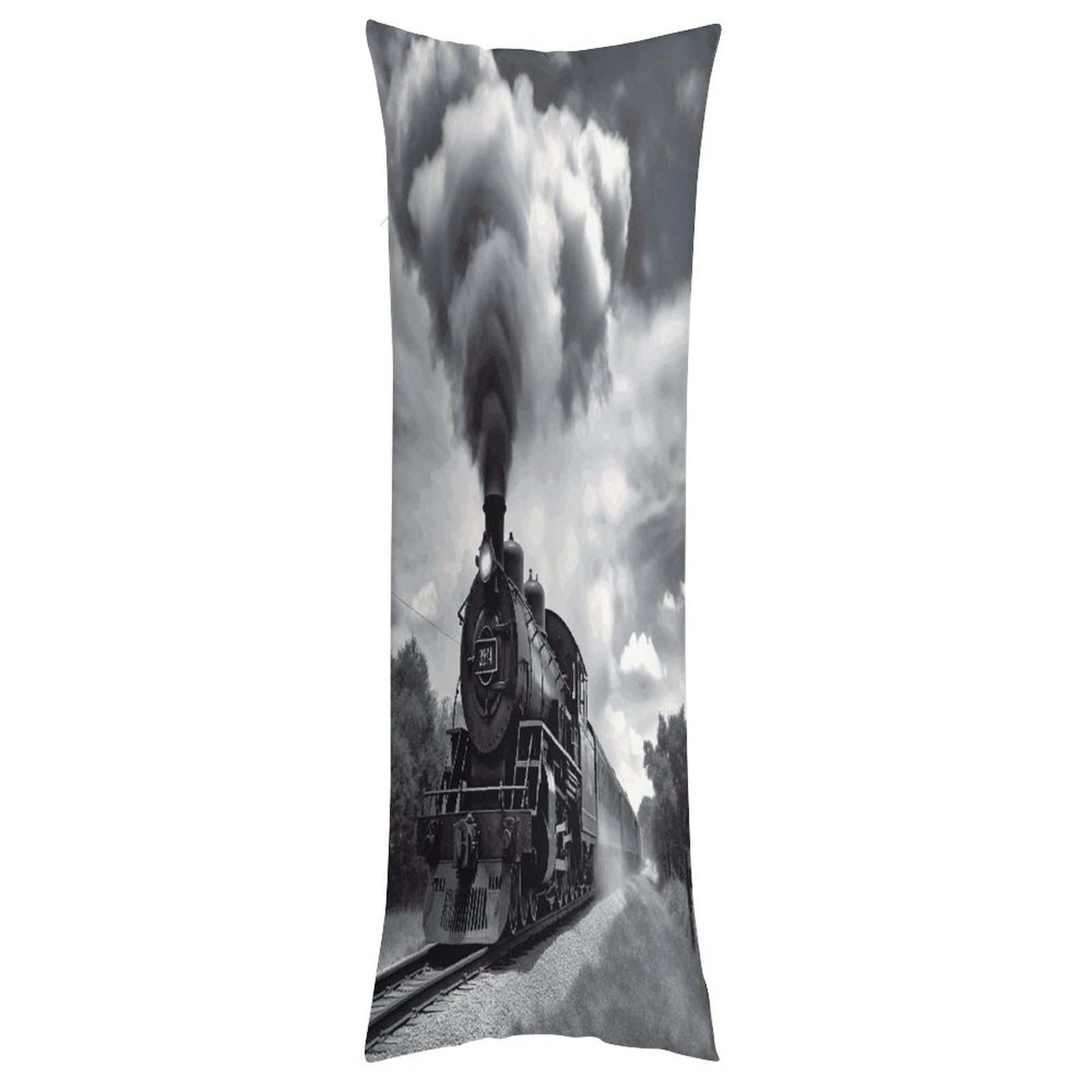 LDGSUPH Steam Train Clouds Pillow Cases Soft Pillowcase with Invisible Zipper Wrinkle Resistant Pillow Covers Breathable Removable Pillow Protector for Bed Sofa Car 20"x54"