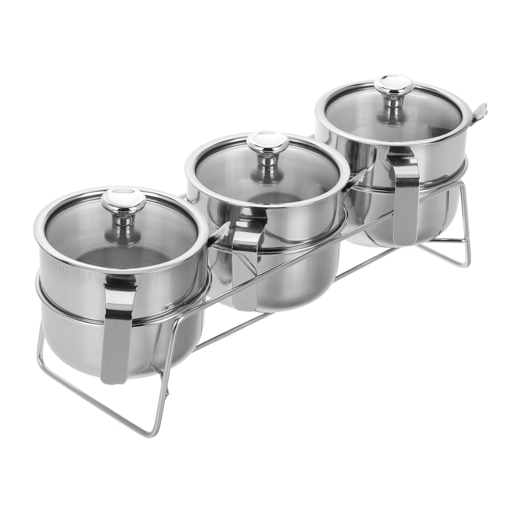 Luxshiny 1 Juego Frascos de Especias Inoxidable con Tapa de Vidrio Transparente Organizadores de Condimentos para Cocina para Sal y Especias
