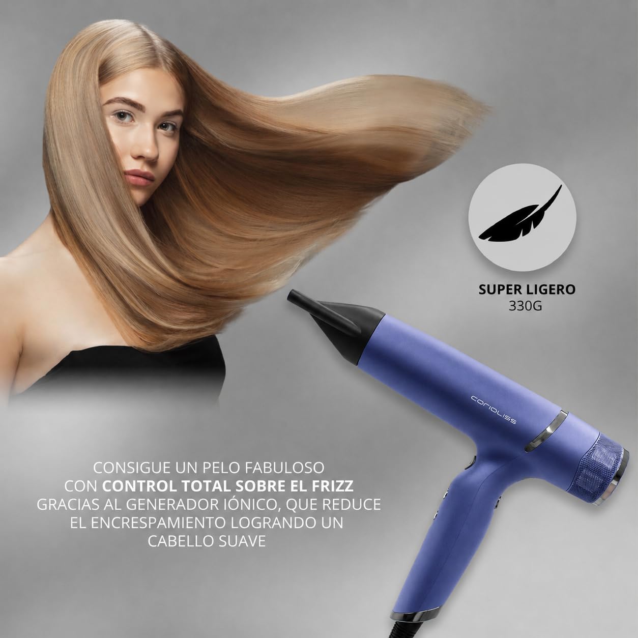 Corioliss Whisper Secador de Pelo Profesional Iónico Silencioso Blue