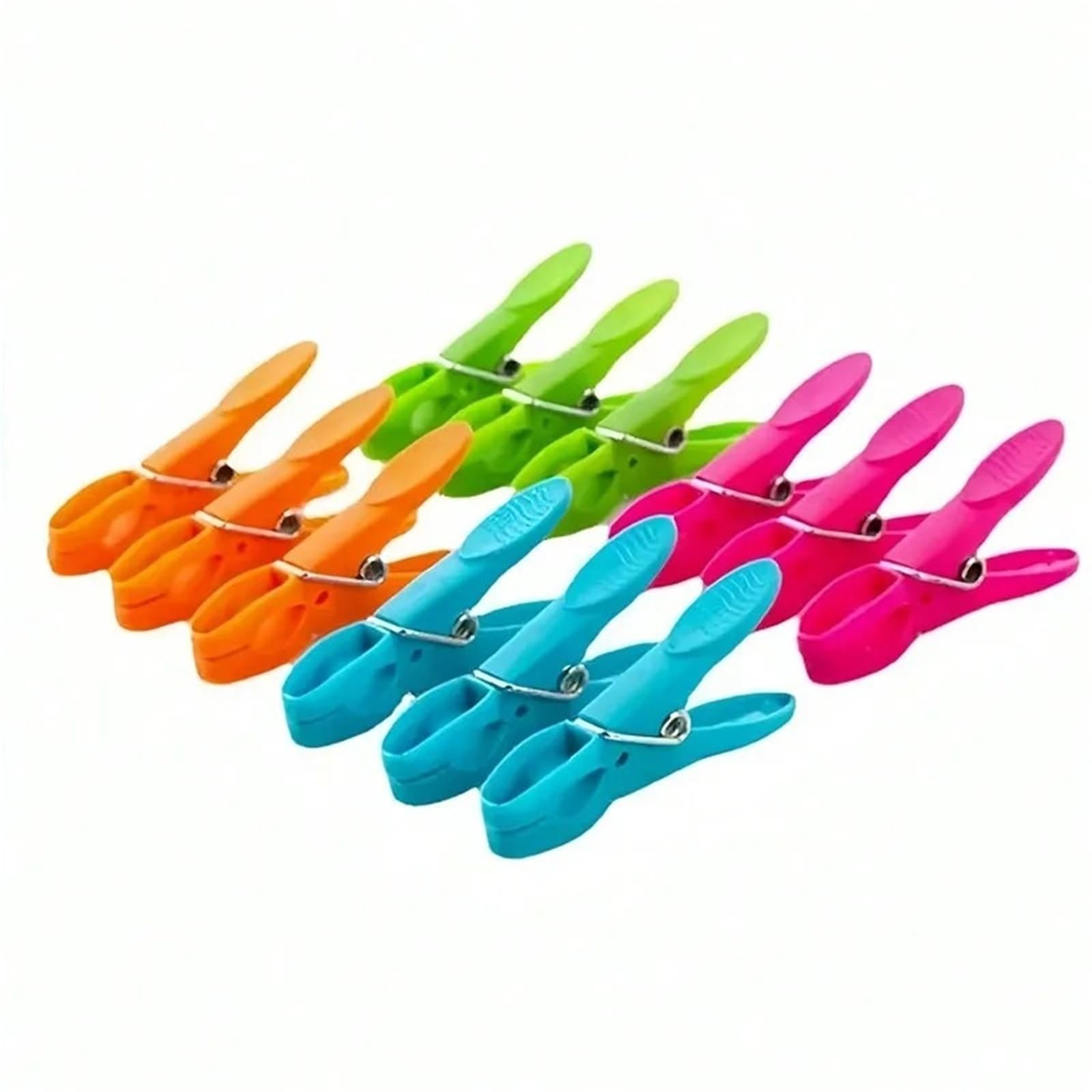 Plastic Clothes Pegs Plastic Laundry Clothes Hanging Pegs Clips Home Windproof Clothesline Food Clip(12pcs with Basket)