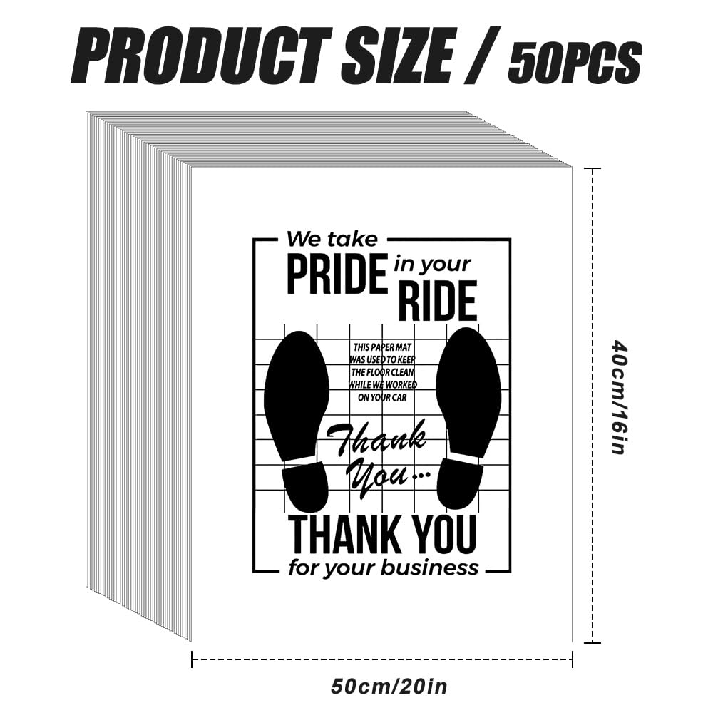 50PCS White Car Paper Floor Mats Floor Mats for Cars Disposable Temporary Automotive Foot Pad Auto Accessories Waterproof — view 2