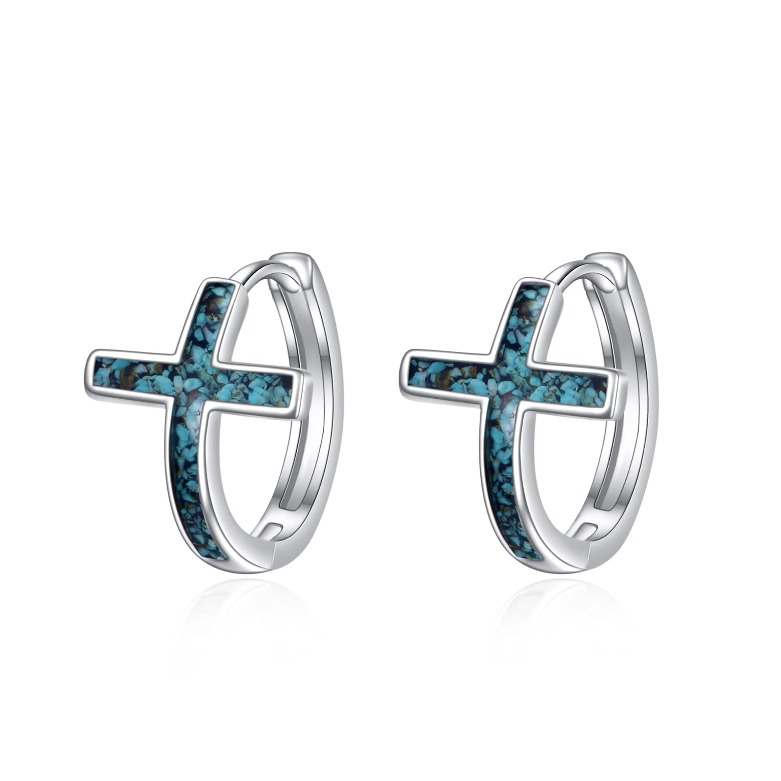 YFN Cross Earrings Sterling Silver Dangle Drop Leverback Cross Earrings Religion Jewelry Christians Gifts for Women Men