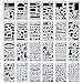 Produktbild Jixista Zeichenschablonen 24 Stück Bullet Journal Schablonen Kunststoff Vorlagen Stück Zeichenschablonen Schablonenmalerei Stencil Set Kunststoff Schablonen für Bullet Journal Scrapbooking