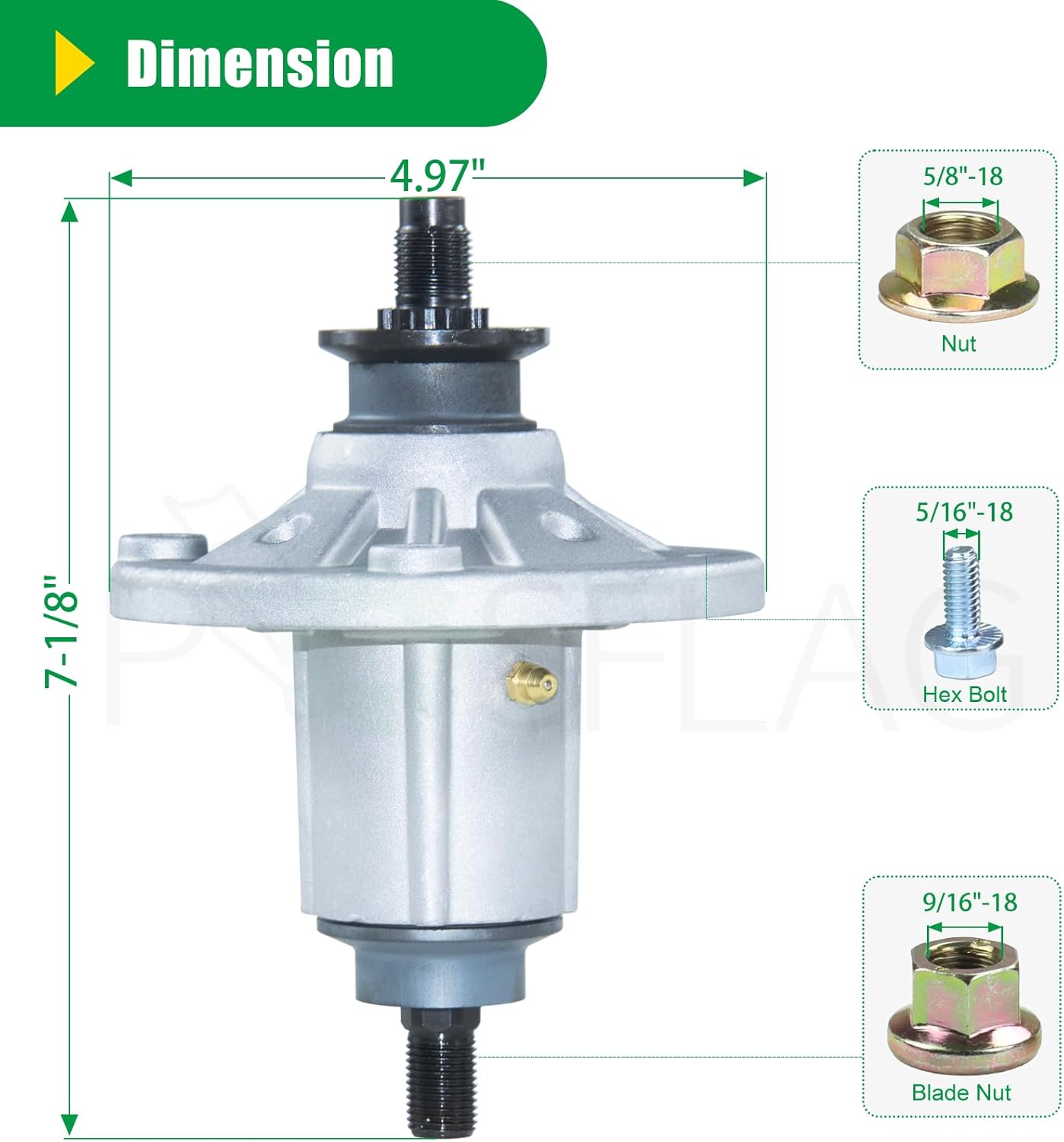 2 Pack GY21098 Spindle Assembly with GX20367 Pulley Replaces AUC15811 Mower Deck Drive Spindle, GY20454, GY20962, UC23728 for John Deere 42 inch D110 D130 D105 LA115 D125 LA105 E100 E130 Deck