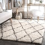 nuLOOM Nida Moroccan Plush Shag Rug, 9' x 12', Ivory