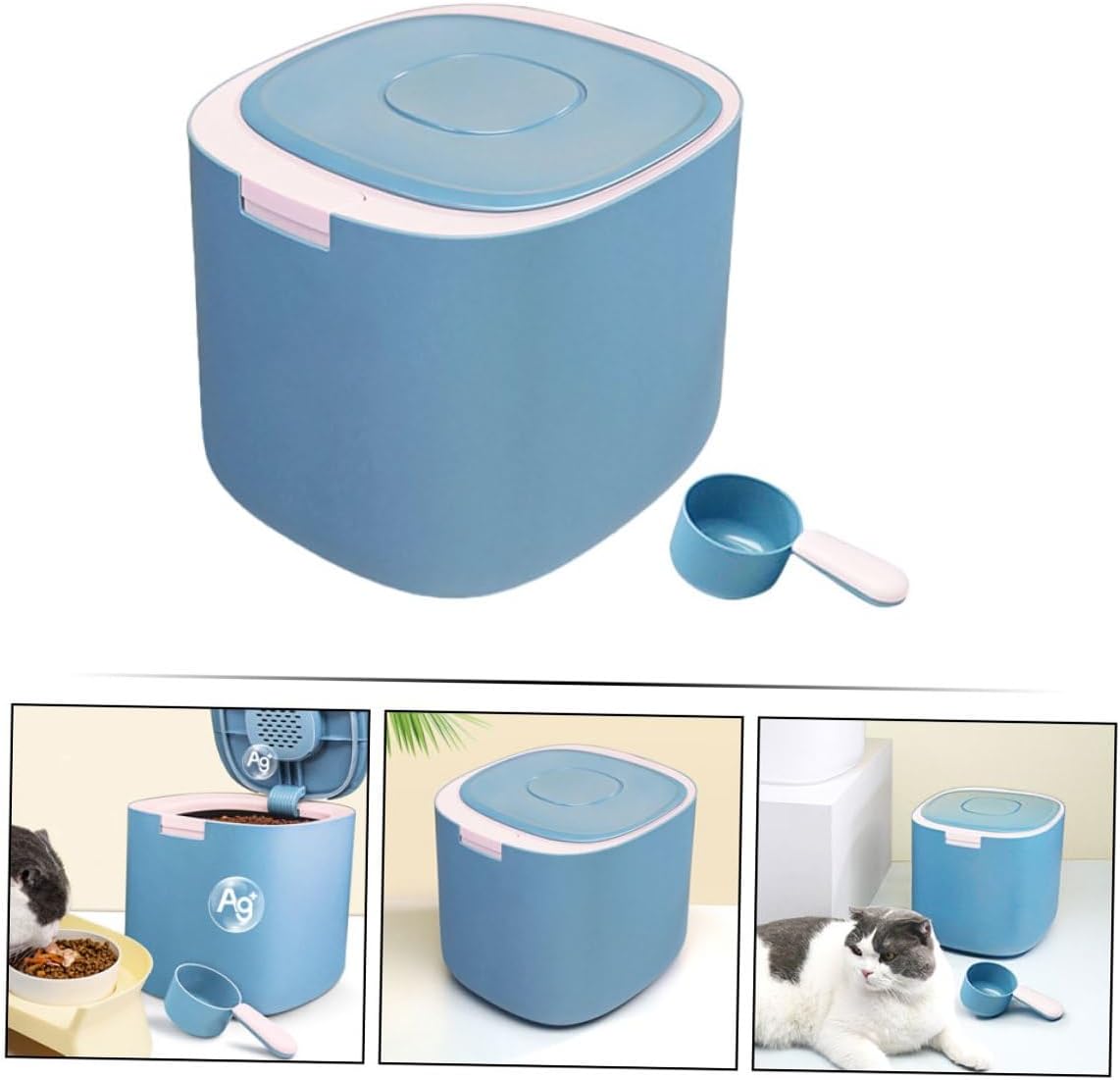 Milisten 11l Sealed Pet Food Storage Bucket Large Capacity Moisture-proof Food Container for Dog Cat Multi-functional Grain Bin with Frosted Butterfly Lid