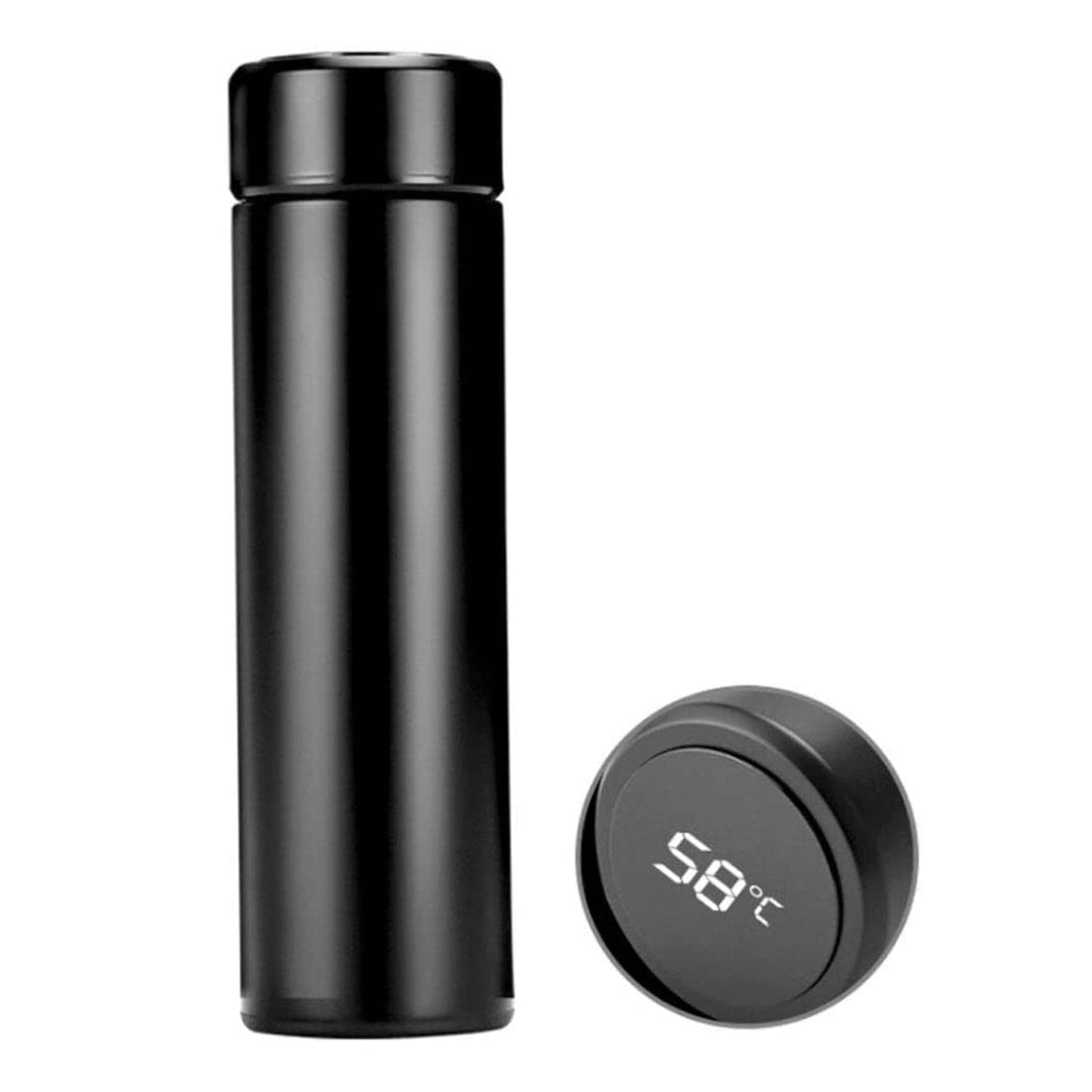 MADRIC Temperature Smart Vacuum Insulated Thermos Water Bottle with LED Temperature Display 304 Stainless Steel Perfect for Hot and Cold Drinks (Black, 500ml)
