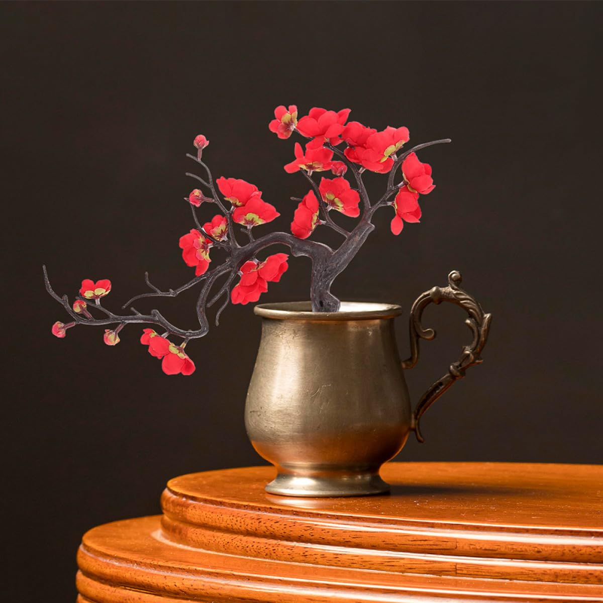 Amazon｜QUMIIRITY 人工梅の花束 シルクフラワー 花瓶用造花 色あせ
