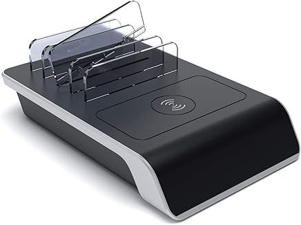 Amhuui Estaci?n de Carga de Escritorio con 3 Puertos USB, Organizador de Carga de Dispositivos m?ltiples con Carga inal?mbrica, separadores Desmontables Amhuui Estaci?n de Carga de Escritorio con 3 Puertos USB, Organizador de Carga de Dispositivos m?ltiples con Carga inal?mbrica, separadores Desmontables