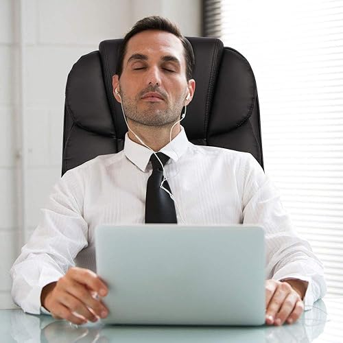 Miniatura 7 de Silla de oficina ergonómica silla de escritorio silla ejecutiva con respaldo respaldo respaldo alto de piel sintética silla de ordenador altura