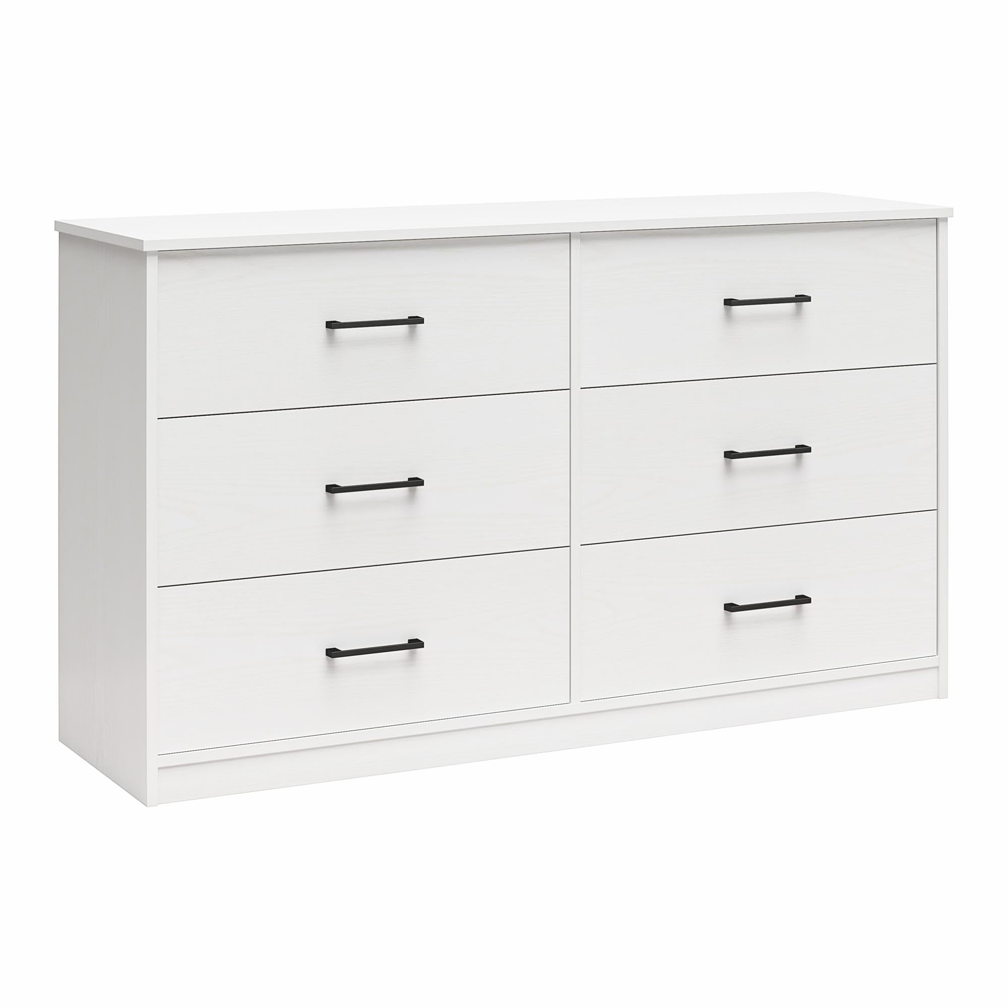 Dorel Home BrEZ Build Pearce Dresser with 6 drawer in White, 40x136x76cm (DxWxH)