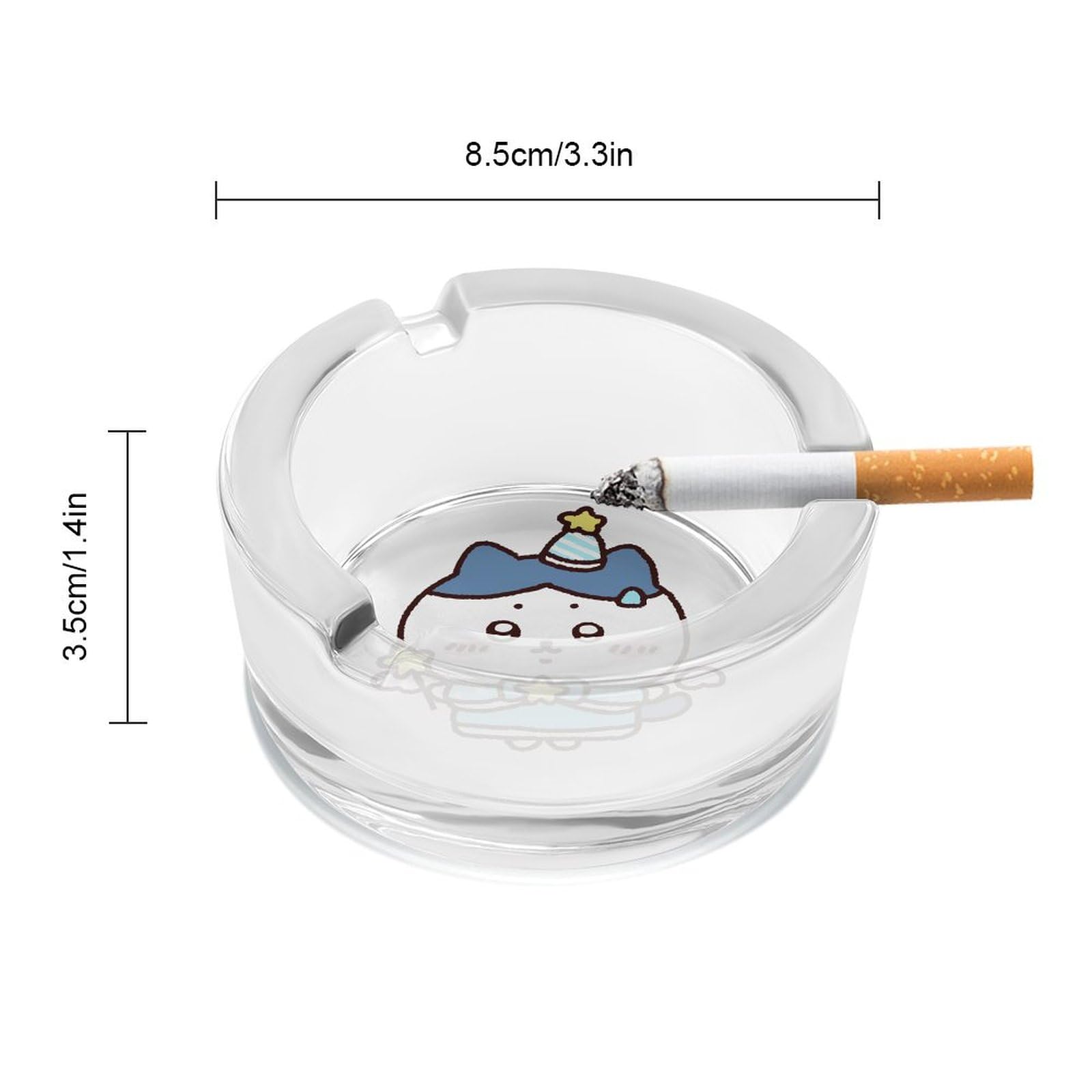 Amazon.co.jp: 灰皿 ガラス ちいかわ ハチワレ 大容量 卓上灰皿 タバコ