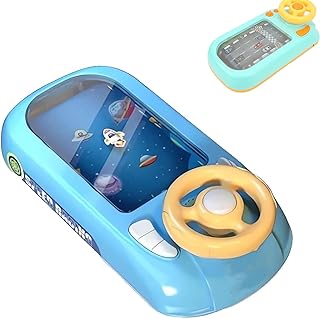 Interactive Steering Wheel For Kids, Driving Steering Wheel Toy, kids steering wheel toy interactive screen With Musical, Educational Simulated Pretend Play Driving Toy Toddler Sensory Toys (Bule)