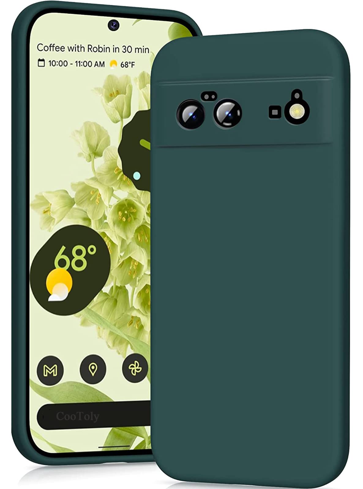 CooTolyPhone Case for Google Pixel 6, Back Protective Cover for Pixel 6 6.4 Inch Dark Gren