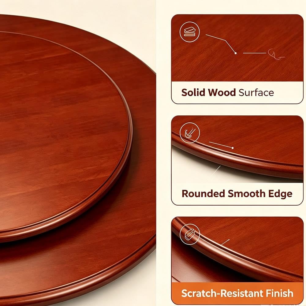 Legno Piatto Girevole Tavolo da Pranzo Grande Lazy Susan Vassoio Girevole