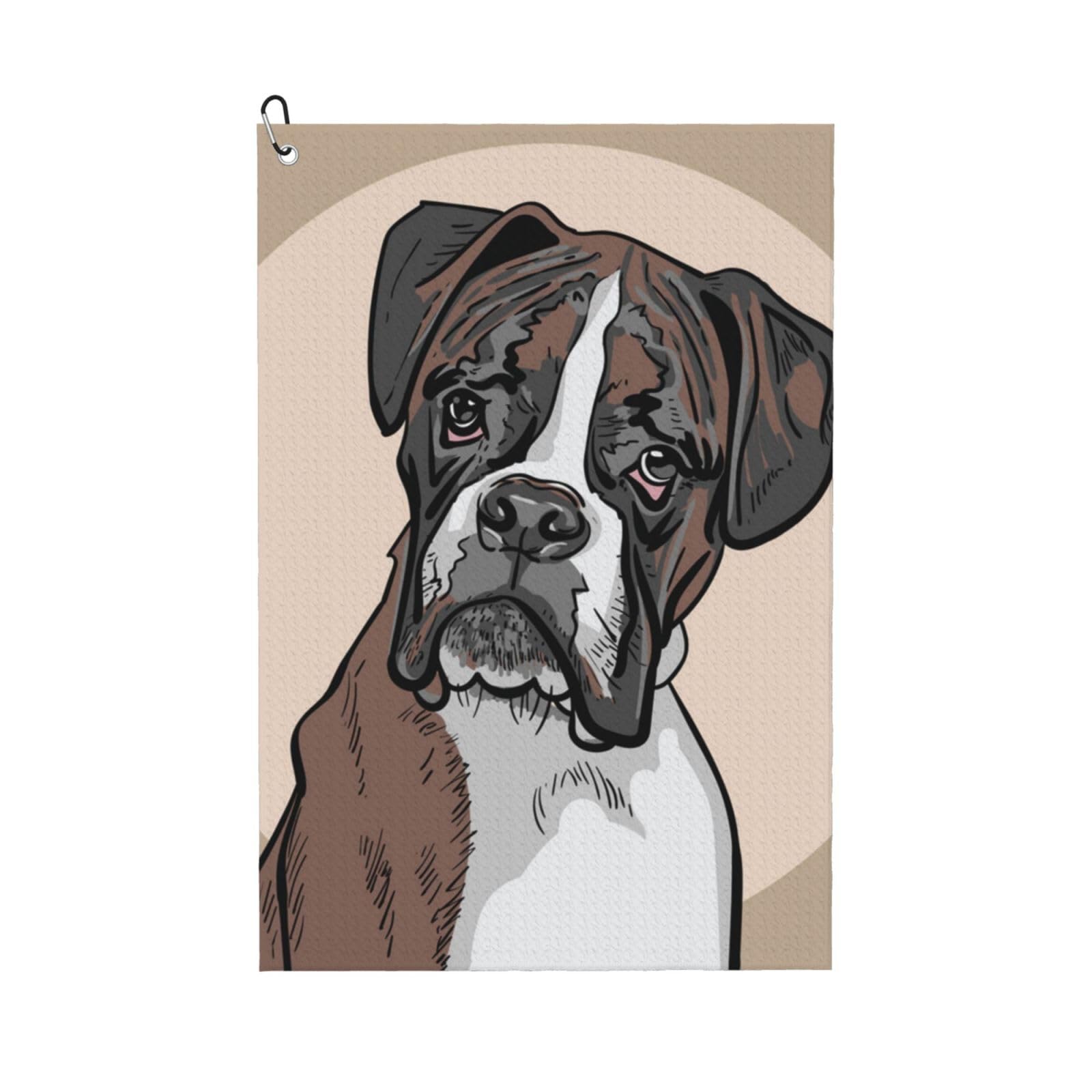 Hnnkloy Dog Boxer, 16x24 in Portable Waffle Golf Towels with Carabiner Clip for Golf Bag