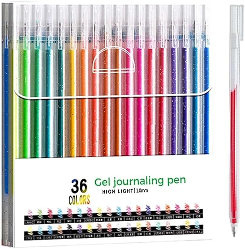 Juego de bolígrafos de gel con purpurina, bolígrafos de dibujo de colores multifuncionales para álbumes de recortes, diario, manualidades,