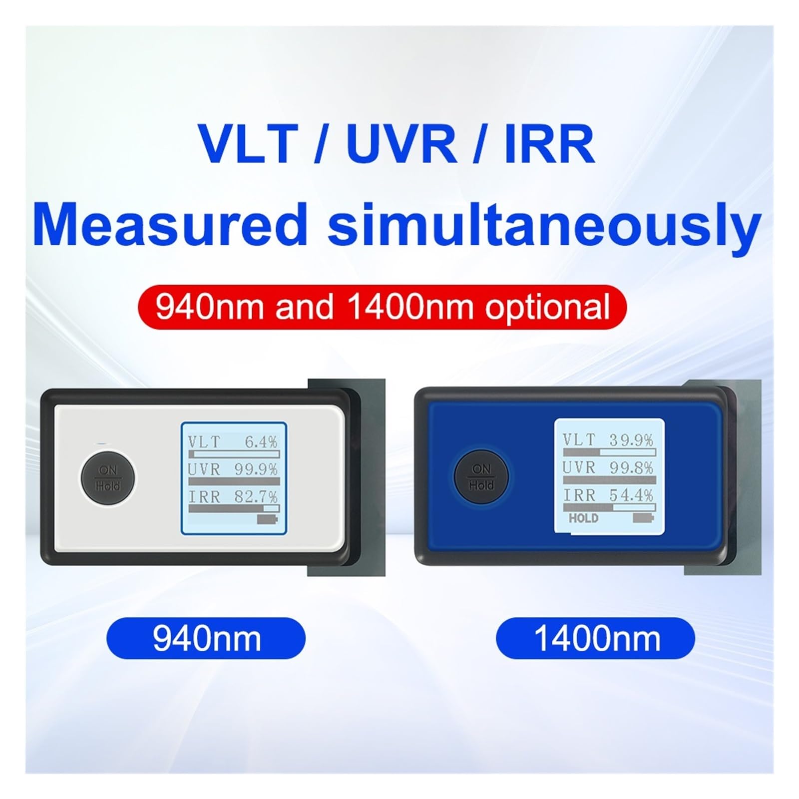 kolorymetr, Miernik odcienia okien Tester folii słonecznej UV 365nm IR 1400nm VLT Wysoka precyzja Mały rozmiar(160A)