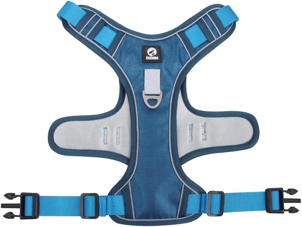 Dog Harness with Handle Tactical,No Pull Adjustable Reflective Military Dogs Vest for Labrador Retriever,Husky, German Shepherd Dog (Sky Blue, Middle)