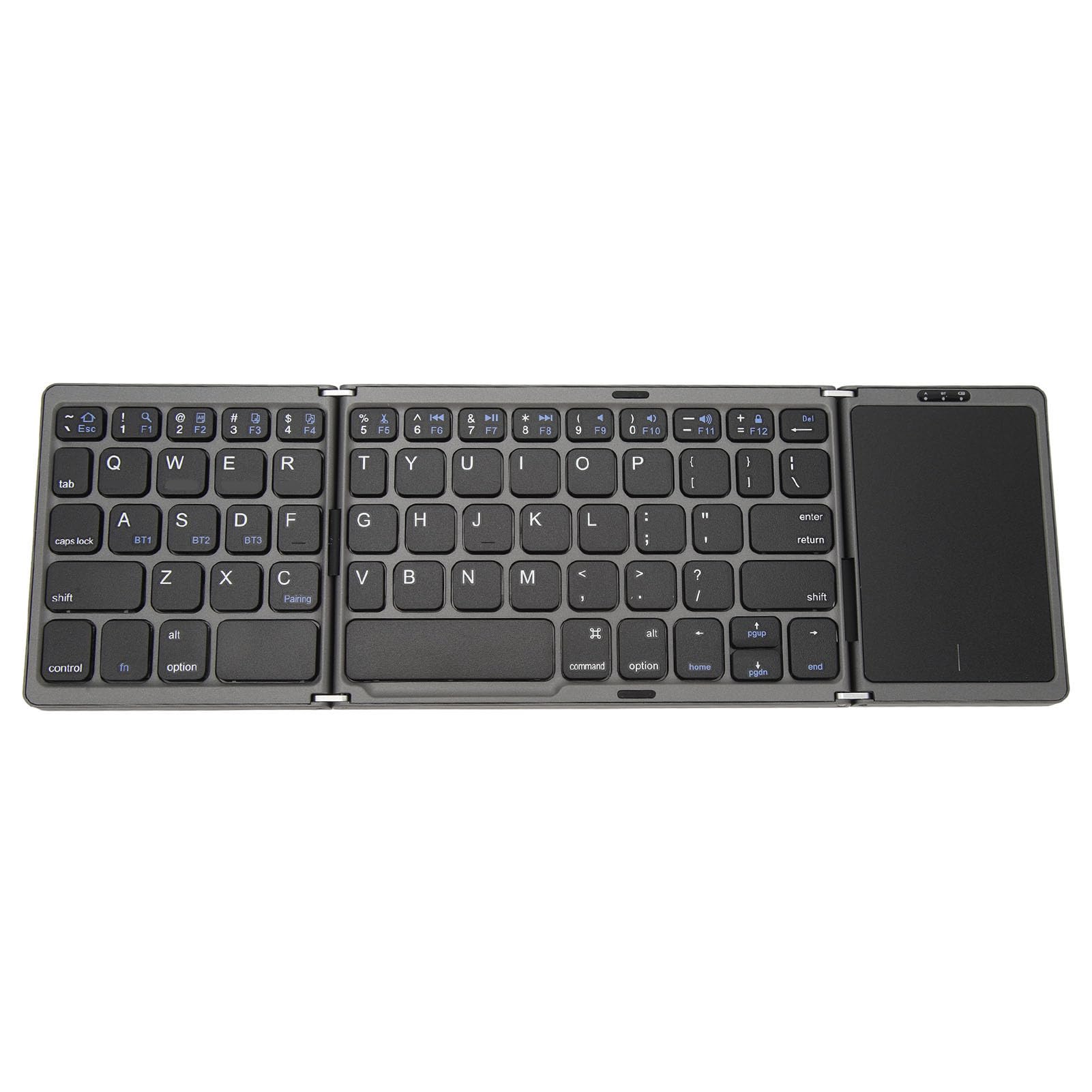 Septpenta Składana Klawiatura Bluetooth (z Touchpadem), Bezprzewodowa Składana Klawiatura, 12 Antypoślizgowych Podkładek Gumowych, Kompatybilna Z Windows, Dla Systemu Operacyjnego, Dla Androida