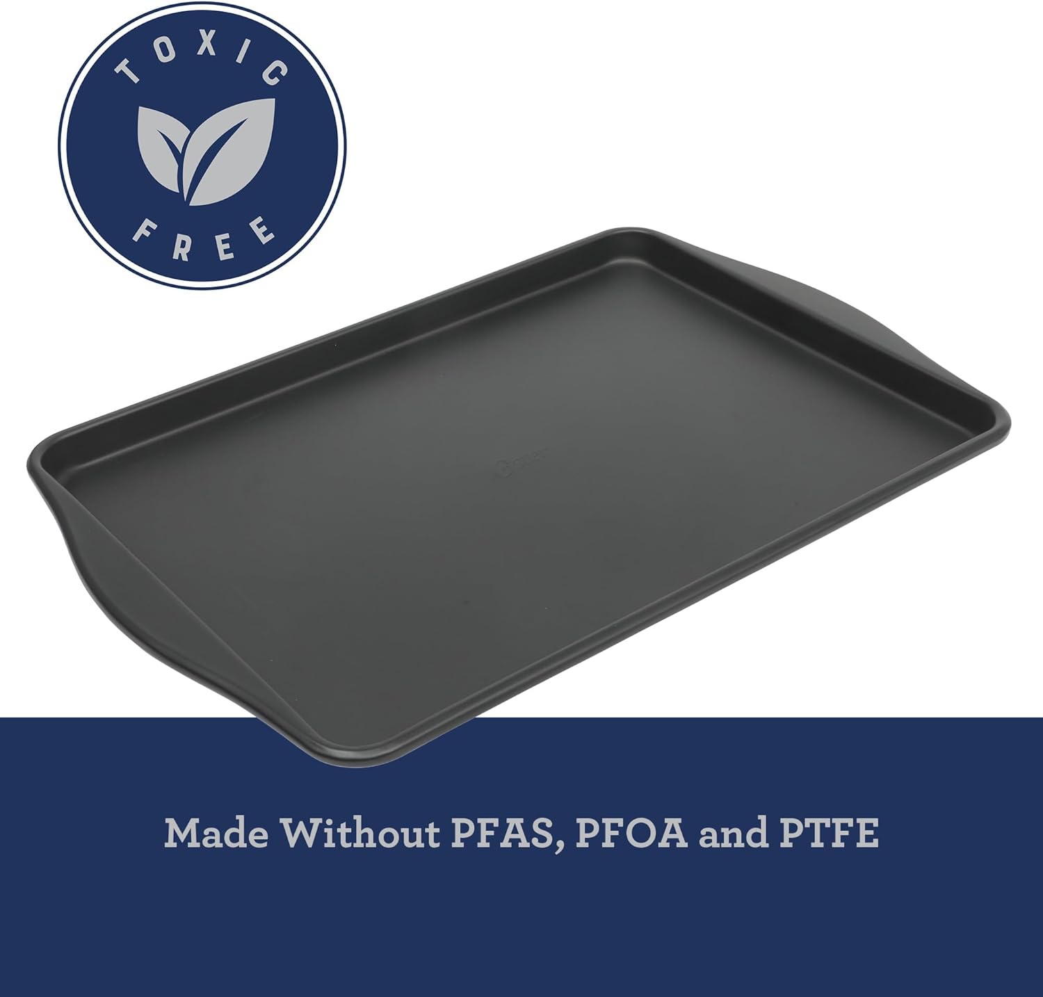 Oster Teston Nonstick Cookie Sheet, 18 x 13 Inch Carbon Steel Baking Pan, Matte Black, Warp-Resistant, PFAS-Free, Oven-Safe - Image 4