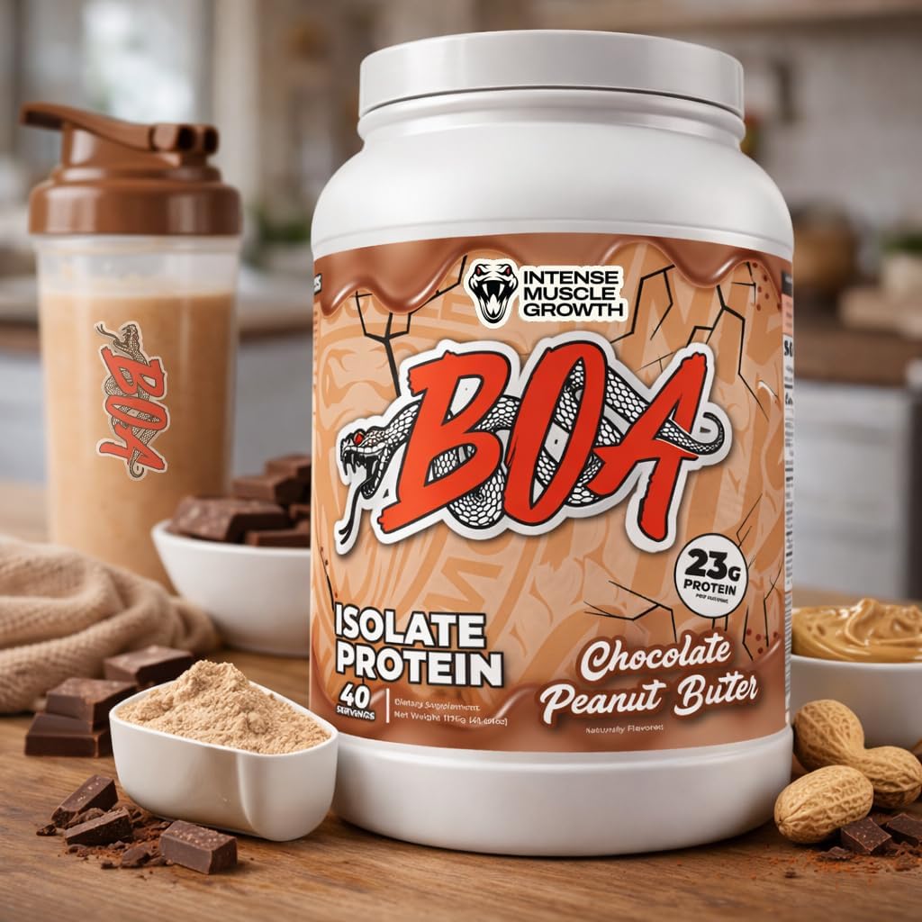 BOA Isolate Protein with Vitamin B6 and Zinc - Low-Sodium Whey Protein Isolate 23g of Protein per Scoop - (Chocolate Peanut Butter - 40 Servings)