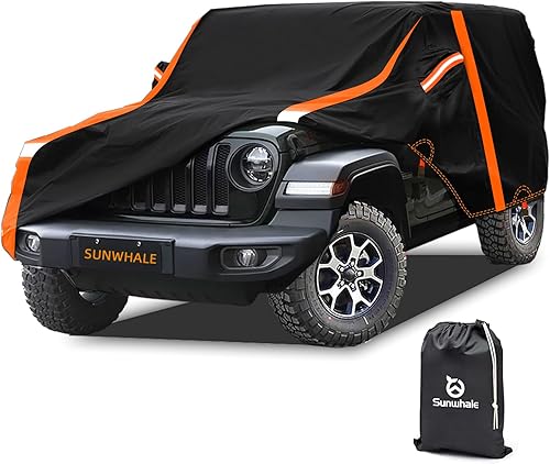 Sunwhale Funda impermeable para automóvil para Jeep Wrangler de 2 puertas, con cremallera para puerta del conductor, protección para todo tipo de