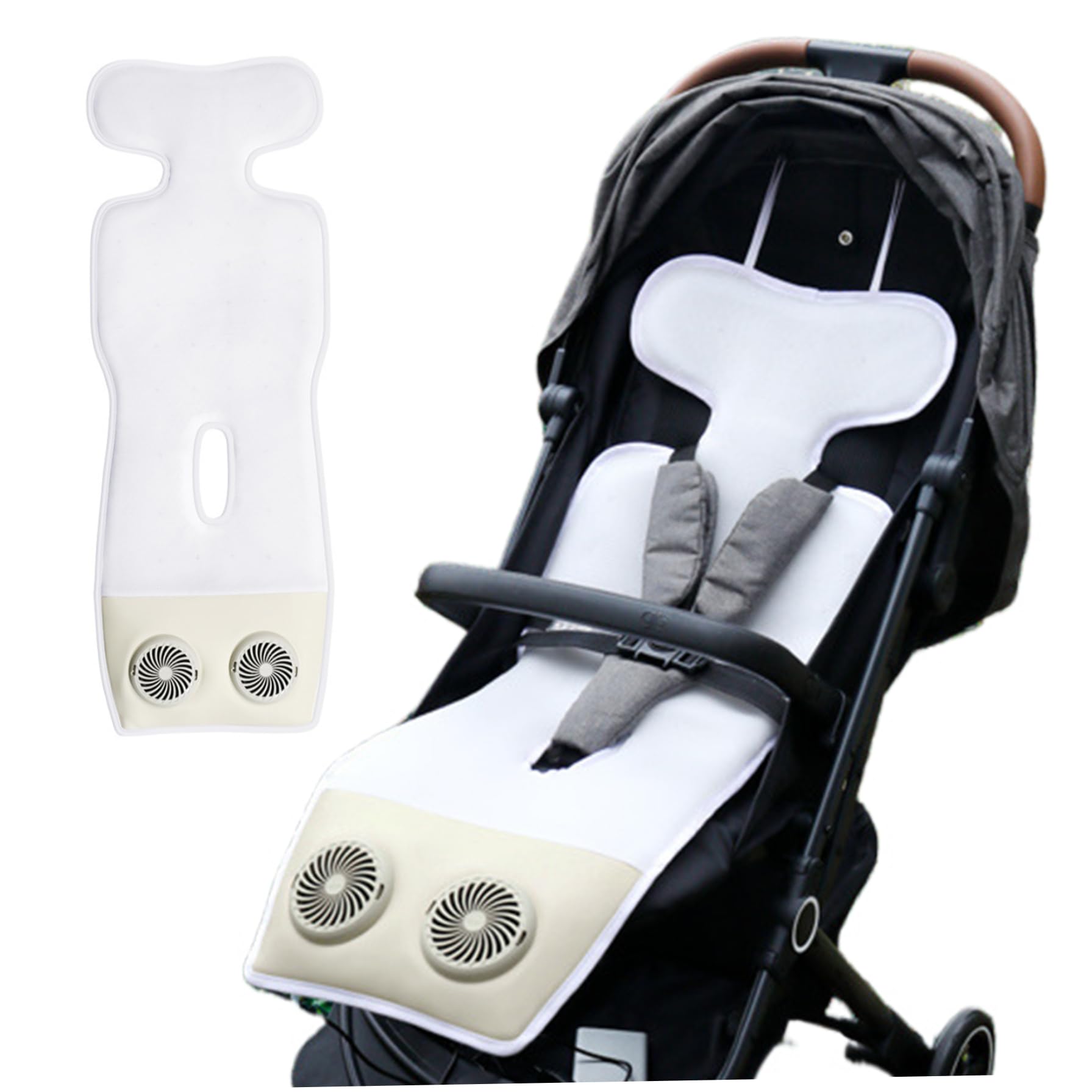 Cuscino di raffreddamento per passeggino Cuscino estivo traspirante in ghiaccio per neonato per seggiolino auto di raffreddamento per seggiolino auto ricaricabile sicuro con dispositivo Li