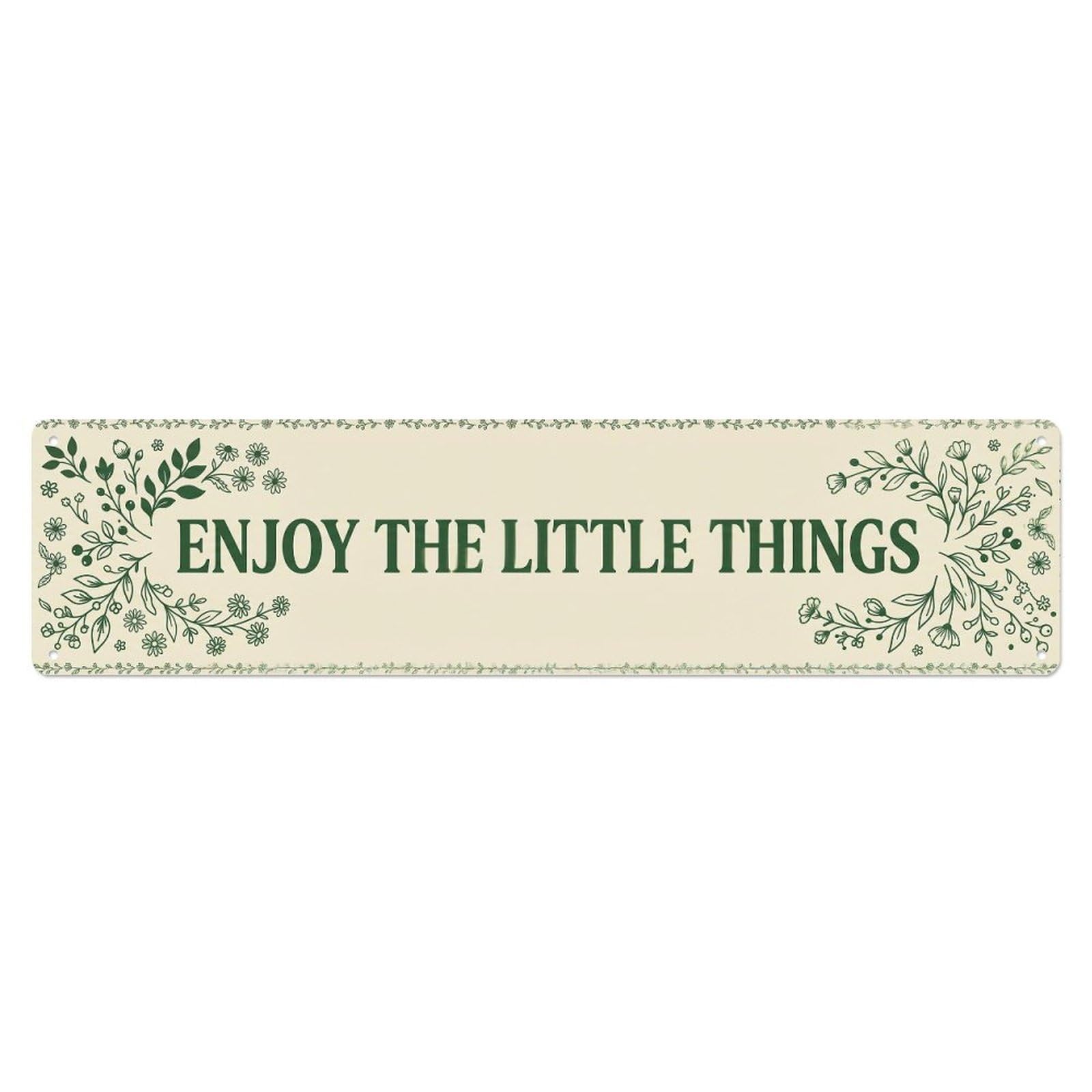 Enjoy Little Things Gratitude Metal Tin Sign