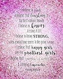 I Believe in Pink Audrey Hepburn Quote Art Print Pink Glitter Wall Artwork Unframed