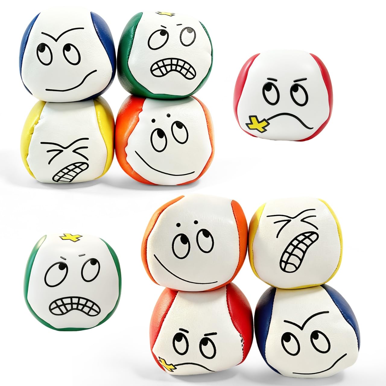 10 Pcs Juggling Balls Soft, Emoticon Juggle Balls for beginners, 5cm 50g