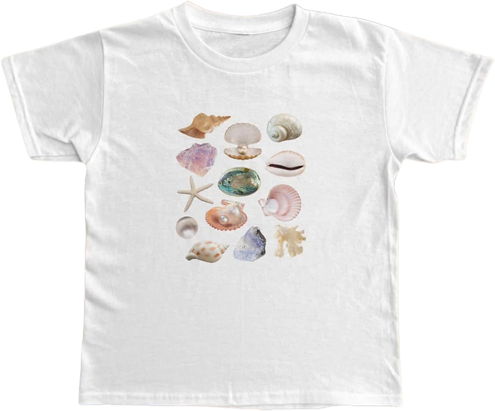 GGOOB Baby Tees Graphic Tees for Women Y2k Tops Y2k Clothes Grunge Clothes Y2k Clothing Aesthetic Tops Clothes (White-01,L,Large)