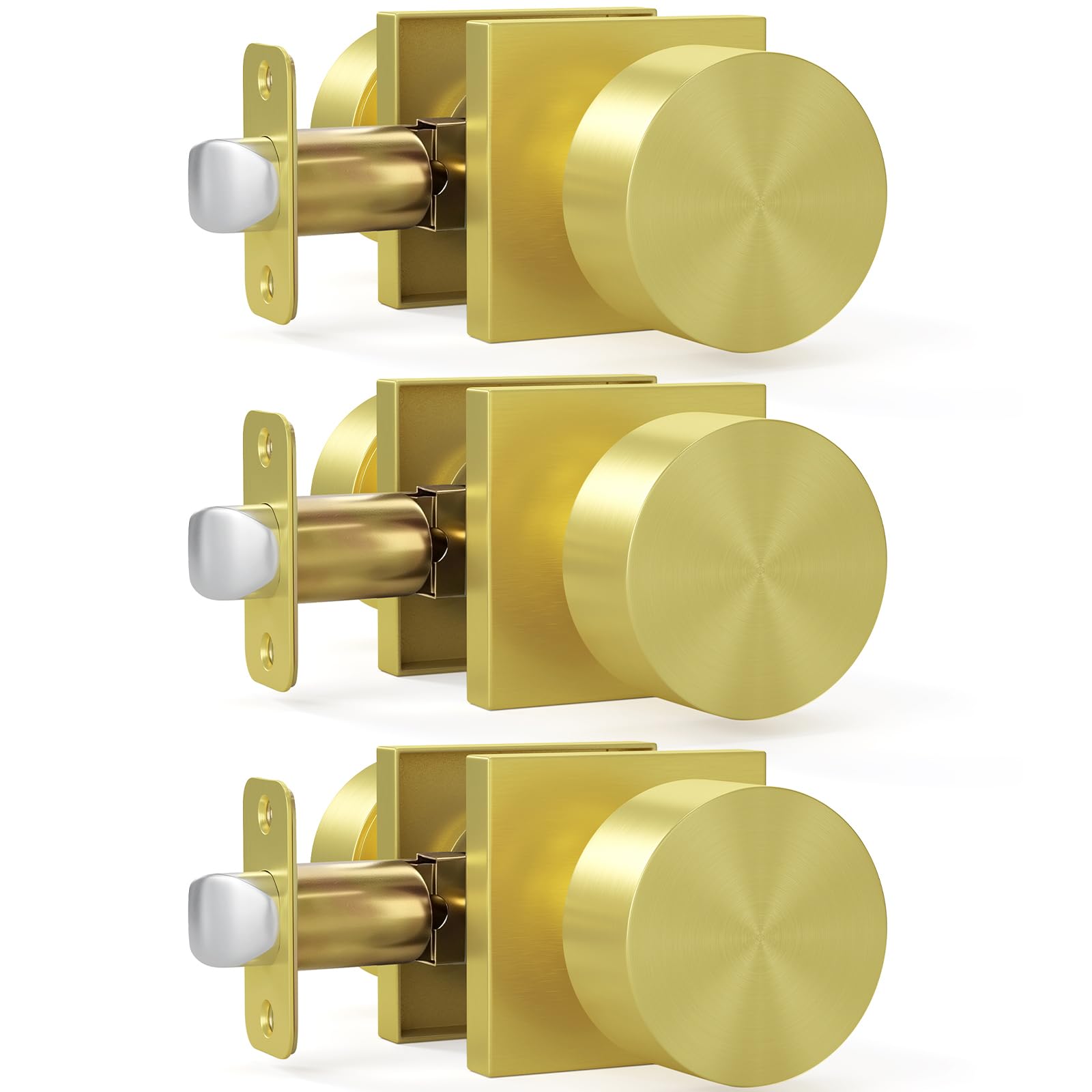 HOSOM Matte Black Door Knobs with Lock & Key -27