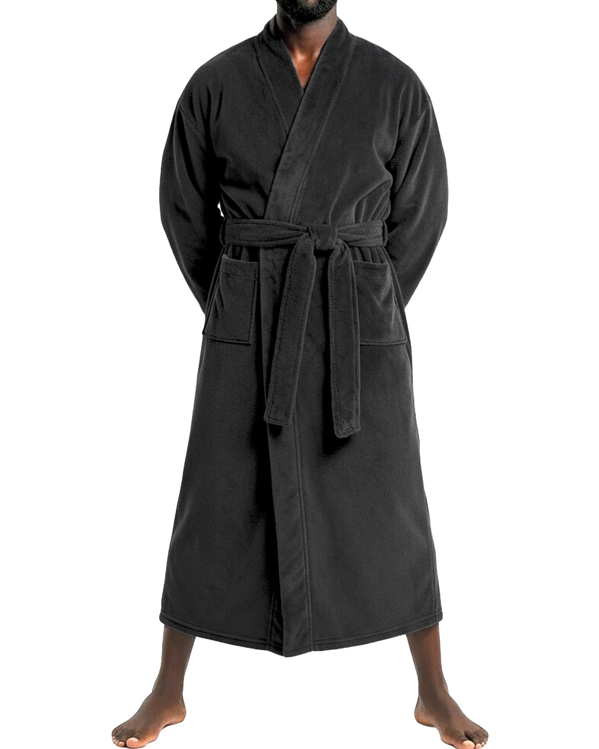 Alexander Del Rossa Men’s Plush Fleece Robe – Warm, Cozy, Winter Lounge Robe with Pockets