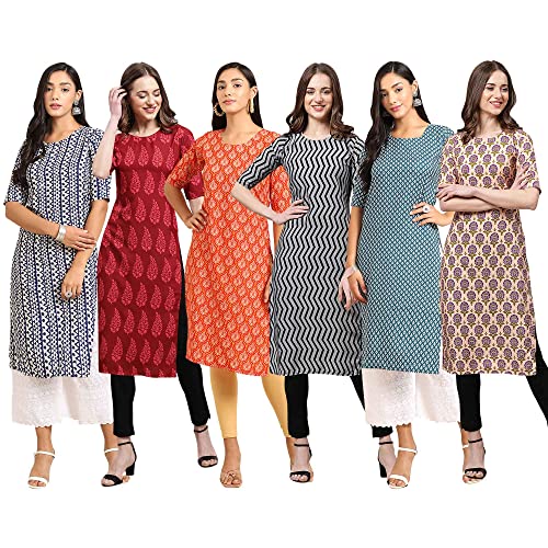 Image of Pinkmint Women's Crepe Digital Print Straight Kurta