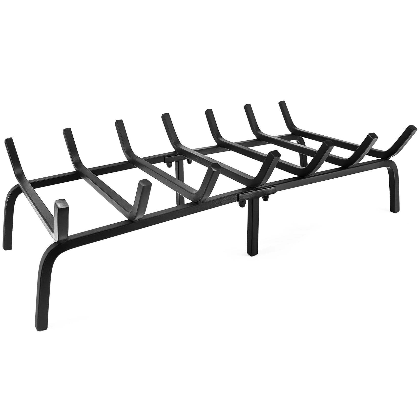 CADANI Fireplace Grate 24" Fire Grate - Cast Iron Fireplace Log Grate with 7 Solid Steel Bars - for Fireplace Fire Pit Wood Stove Both Indoor and Outdoor Use