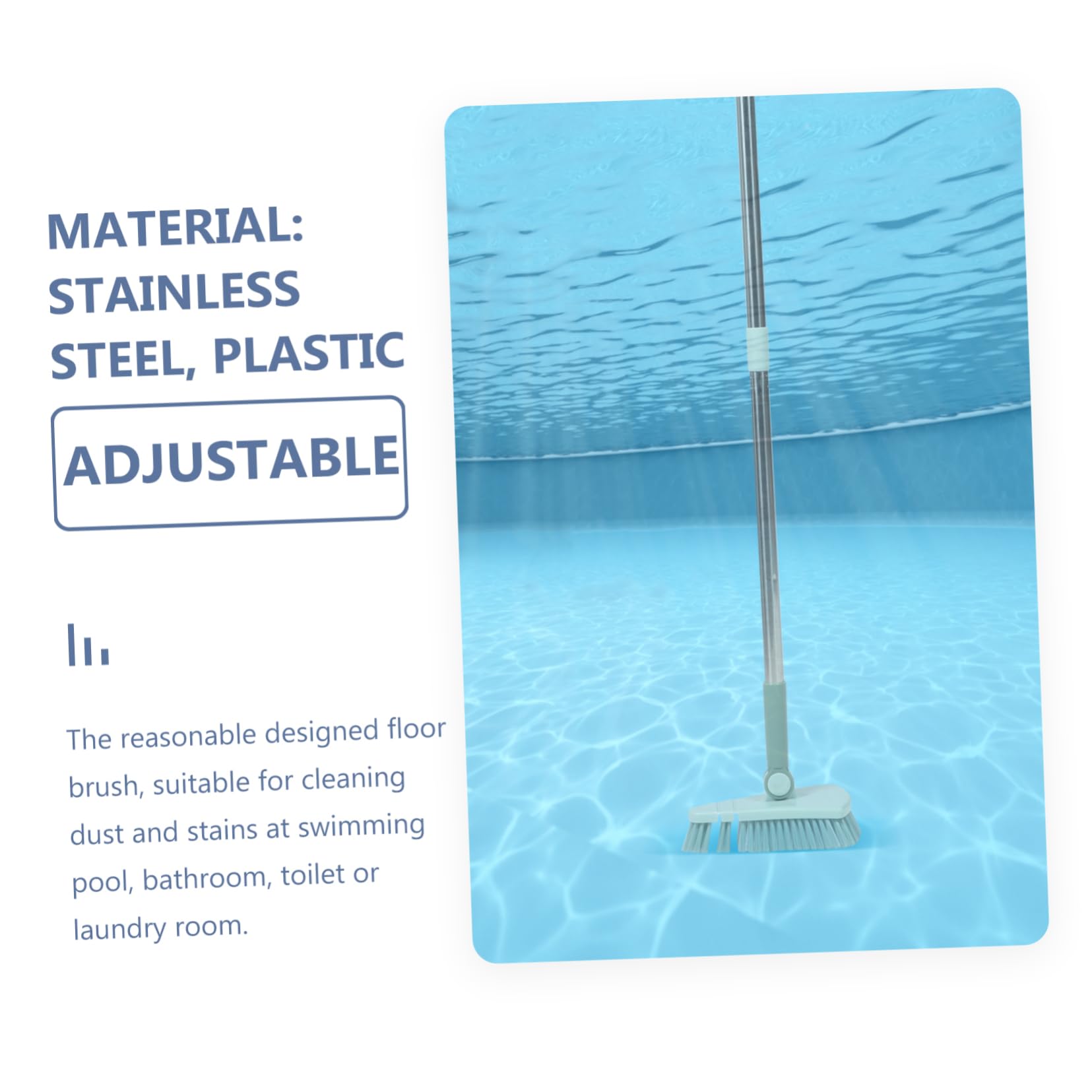 Toddmomy 4 Pièces Faire Le ménage Nettoyage étagère Couler Flottant Brosse de Piscine Laveur de Sol Brosse à récurer Les sols de à Main à Balai Acier Inoxydable Blue