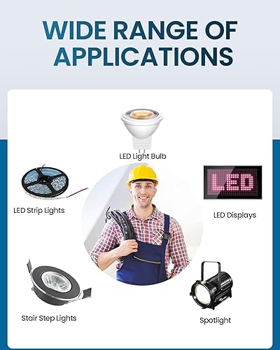 Miniatura 6 de Lustaled Fuente de alimentación LED de 24 W, 12 V, IP67 resistente al agua, controlador LED de 12 voltios, 110 V CA a 12 V CC, convertidor de