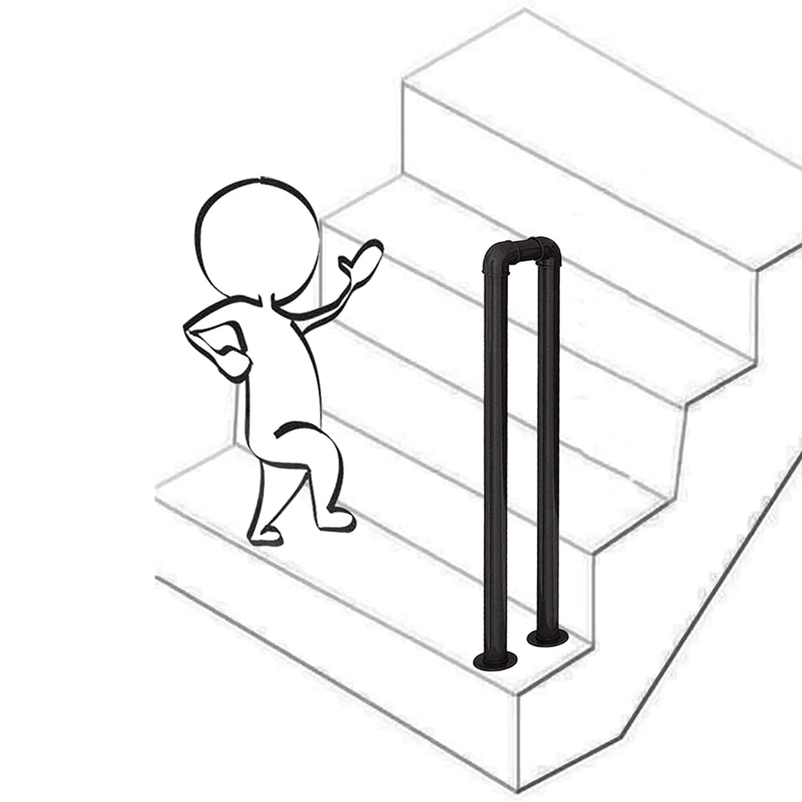 Main courante d'escalier extérieure pour sécuriser le porche et les marches de jardin