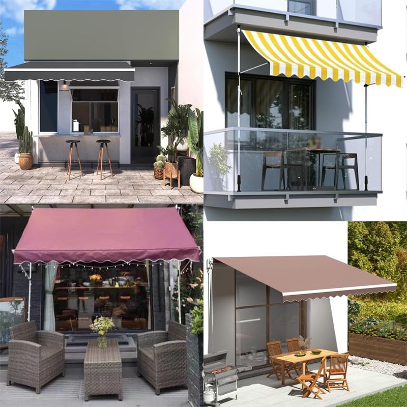 Parte Superior Dosel Lona Recambio para Patio, Tela De Repuesto para Toldo De Terraza Retráctil, Toldo De Lona para Balcón 2.5x2m 3x2m 4x2m(Camel,4x3m/13x10ft)