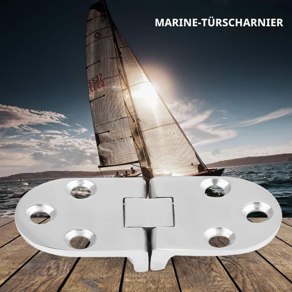 Aramox Flush Marine Hinge Marine Türscharnier, 2 Stück Boot Edelstahl Scharniere Stempelschrank für Marine Kabinentür 66 * 30mm