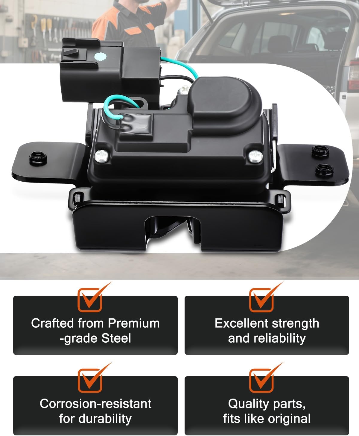 4-Pin Tailgate Trunk Latch Lock Actuator Compatible with Buick Cadillac Chevy GMC Pontiac Saturn - Manual Liftgate Lock Fits Enclave Escalade SRX Yukon Terrain, Not for 6-Pin