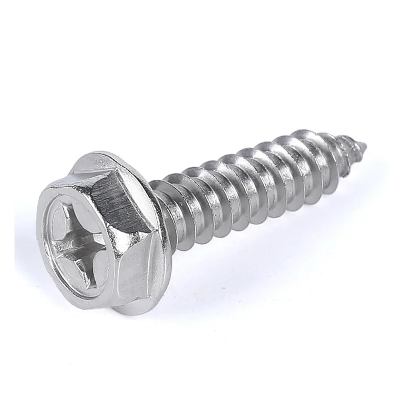 Viti Per Flange 20 PZ M3 M4 M5 M6 304 In Acciaio Inox Esagonale Esagono Croce Flangia Testa Bulloni Esagonali Cavità Autofilettanti Vite for Legno Bullone viti)(M5x50mm)