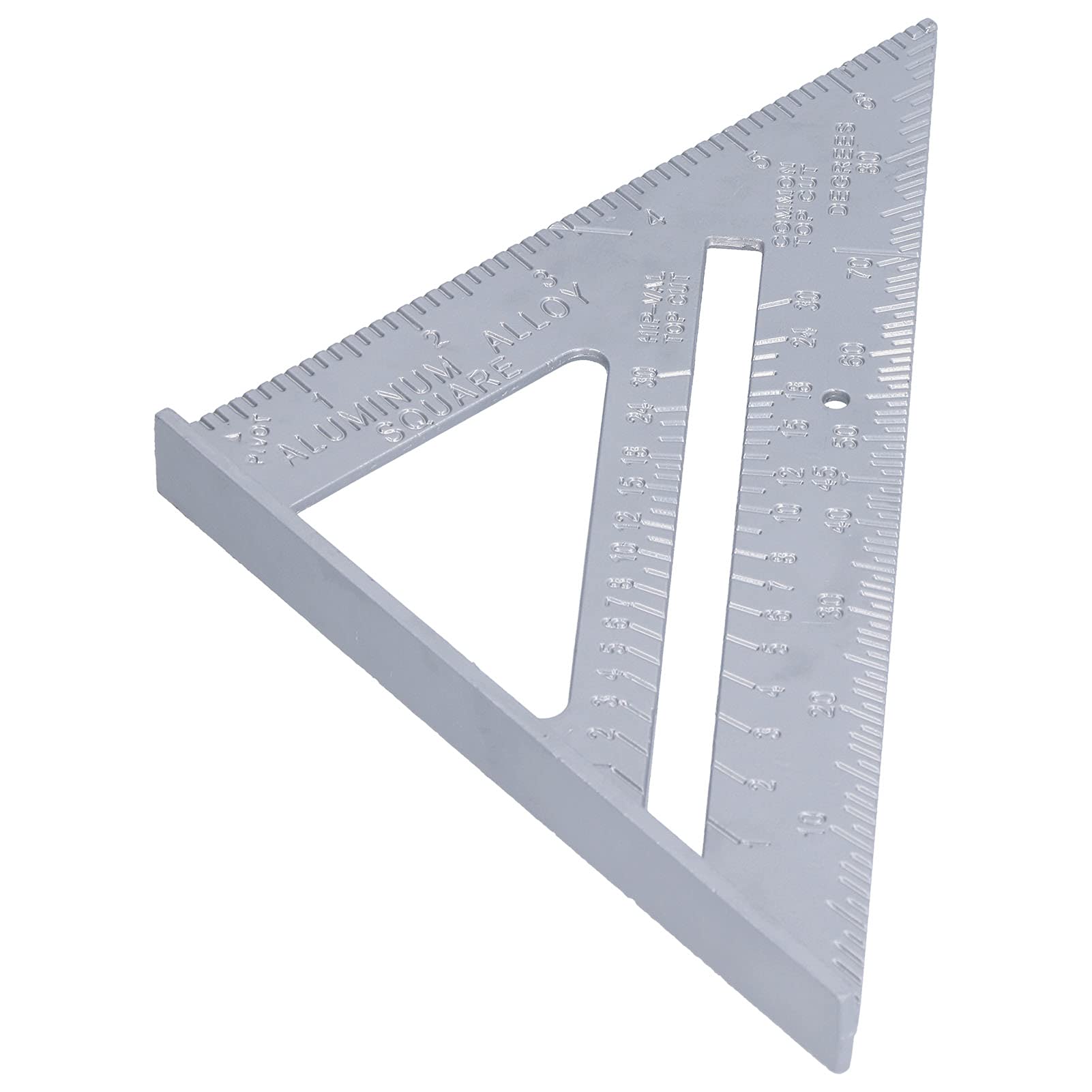 MRKU Righello Triangolare in Lega di Alluminio da 7 Pollici (17,8 cm) con Angoli di 45 e 90 Gradi, Strumento di misurazione Rinforzato, Scala di precisione per la Lavorazione del Legno.