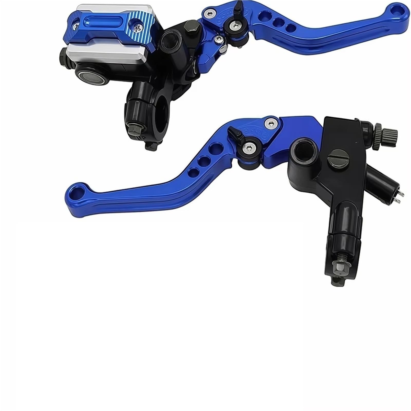 BeiZhengbhD Clutch Lever Handlebar for Hydraulic Brake Clutch Lever Kit with 7/8" Throttle Grip 22mm Master Cylinder Motorcycle Handlebars Conversion Accessories(Blue)